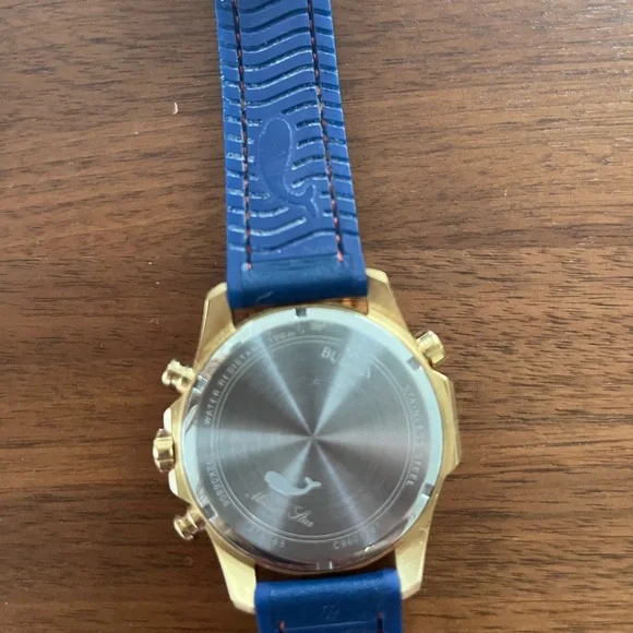 Bulova Marine Star Gold Case with Blue Dial Watch - Picture 4 of 6